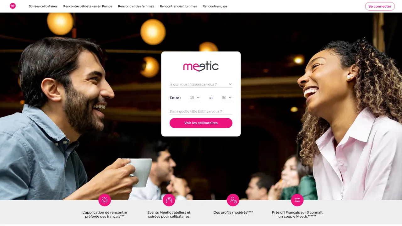 Page d'accueil de Meetic