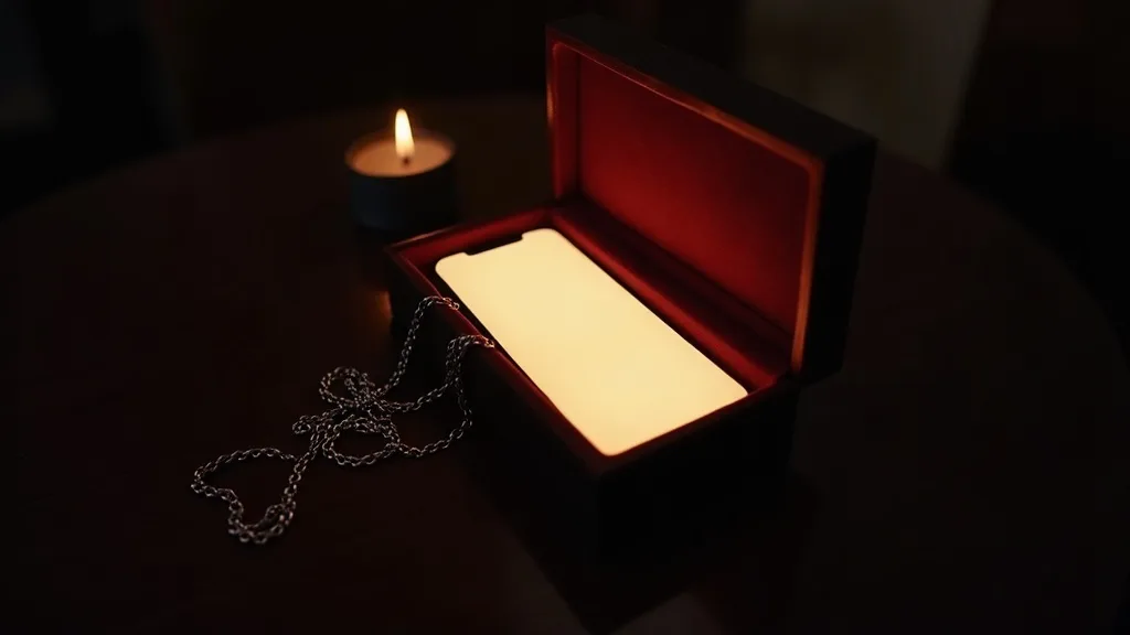 telephone dans un ecrin a collier double de velours