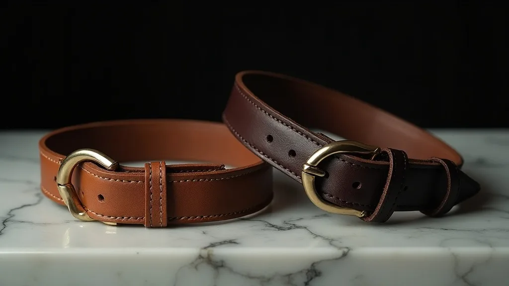 Vrai collier cuir face a une copie effilochee